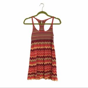 Free People Babydoll Chevron Knit Racerback Tunic Tank, S
